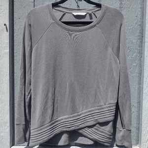 Athleta Serenity Criss Cross Sweatshirt Grey Size Small